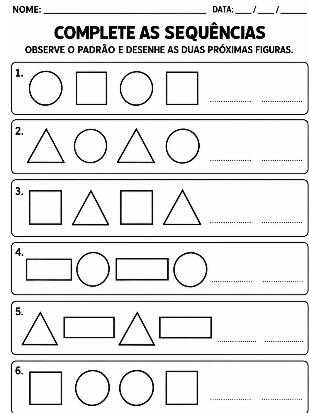 Formas Geométricas: Atividades para 1º e 2º Ano — amostra 2: 5 atividades de formas geométricas para o 1º e 2º ano:…