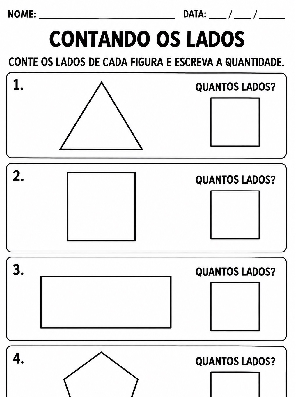 Formas Geométricas: Atividades para 1º e 2º Ano — amostra 3: 5 atividades de formas geométricas para o 1º e 2º ano:…