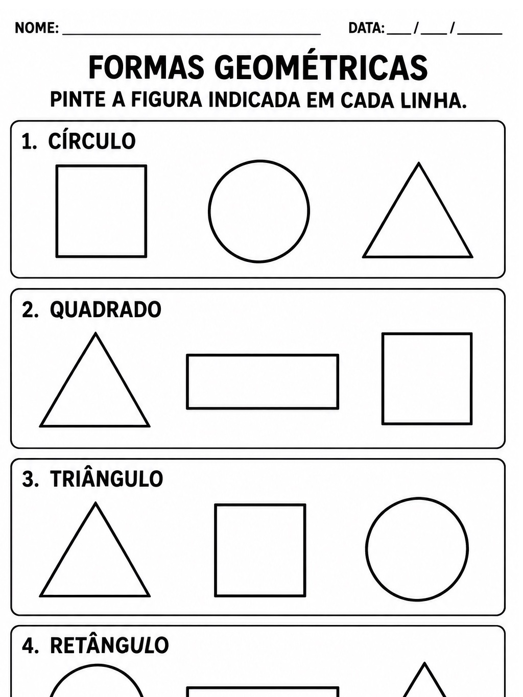 Formas Geométricas: Atividades para 1º e 2º Ano — amostra 5: 5 atividades de formas geométricas para o 1º e 2º ano:…
