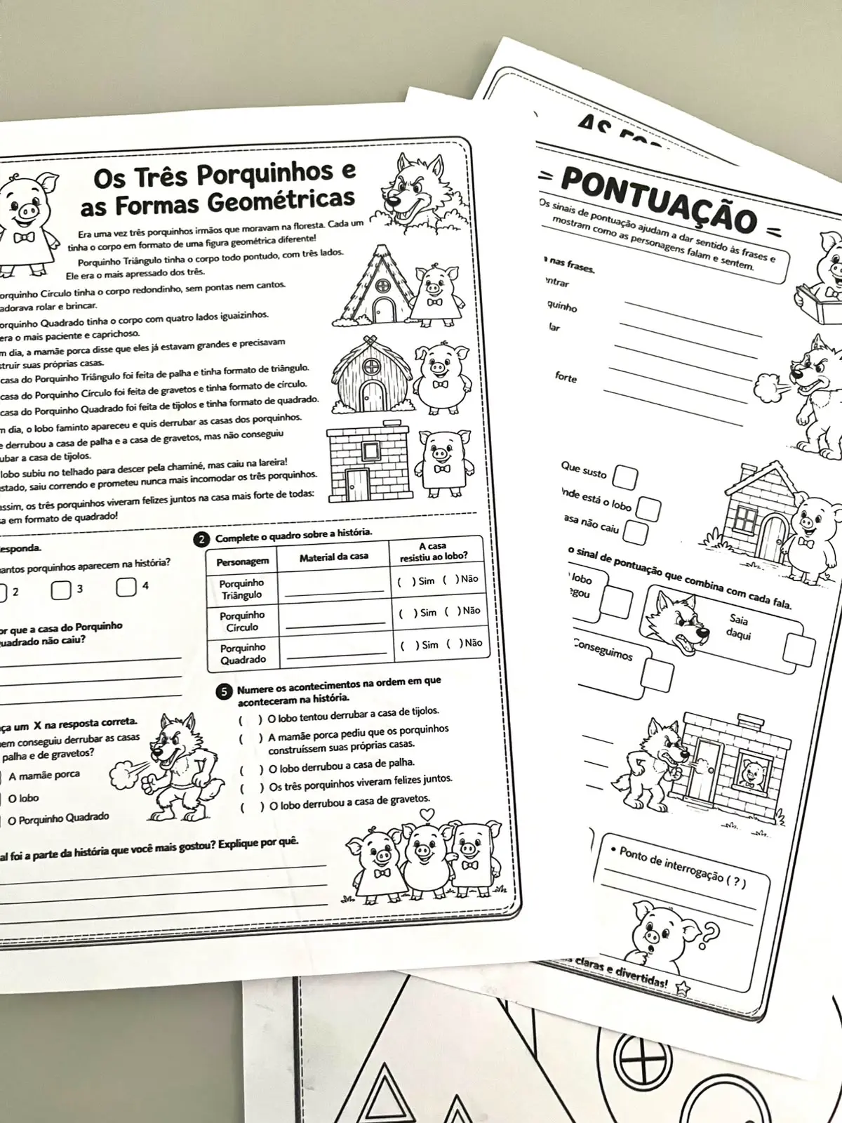 Formas geométricas e os três porquinhos – Material Pedagógico — capa do material