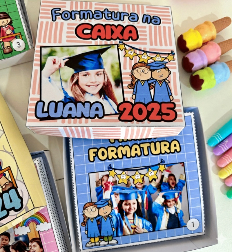 Formatura na Caixa: lembranças para a Educação Infantil — amostra 1: Formatura na Caixa: memórias da Educação Infantil