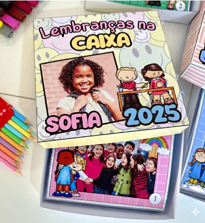 Formatura na Caixa: lembranças para a Educação Infantil — amostra 2: O que vem no material