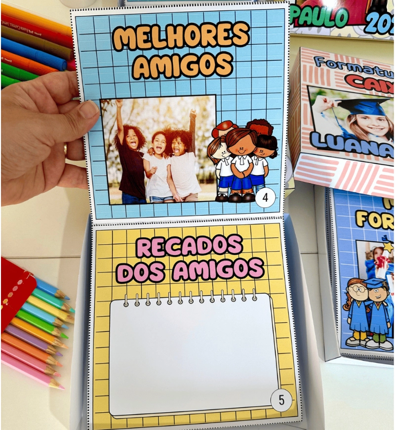 Formatura na Caixa: lembranças para a Educação Infantil — amostra 6: Guarde momentos da Educação Infantil com fotos,…