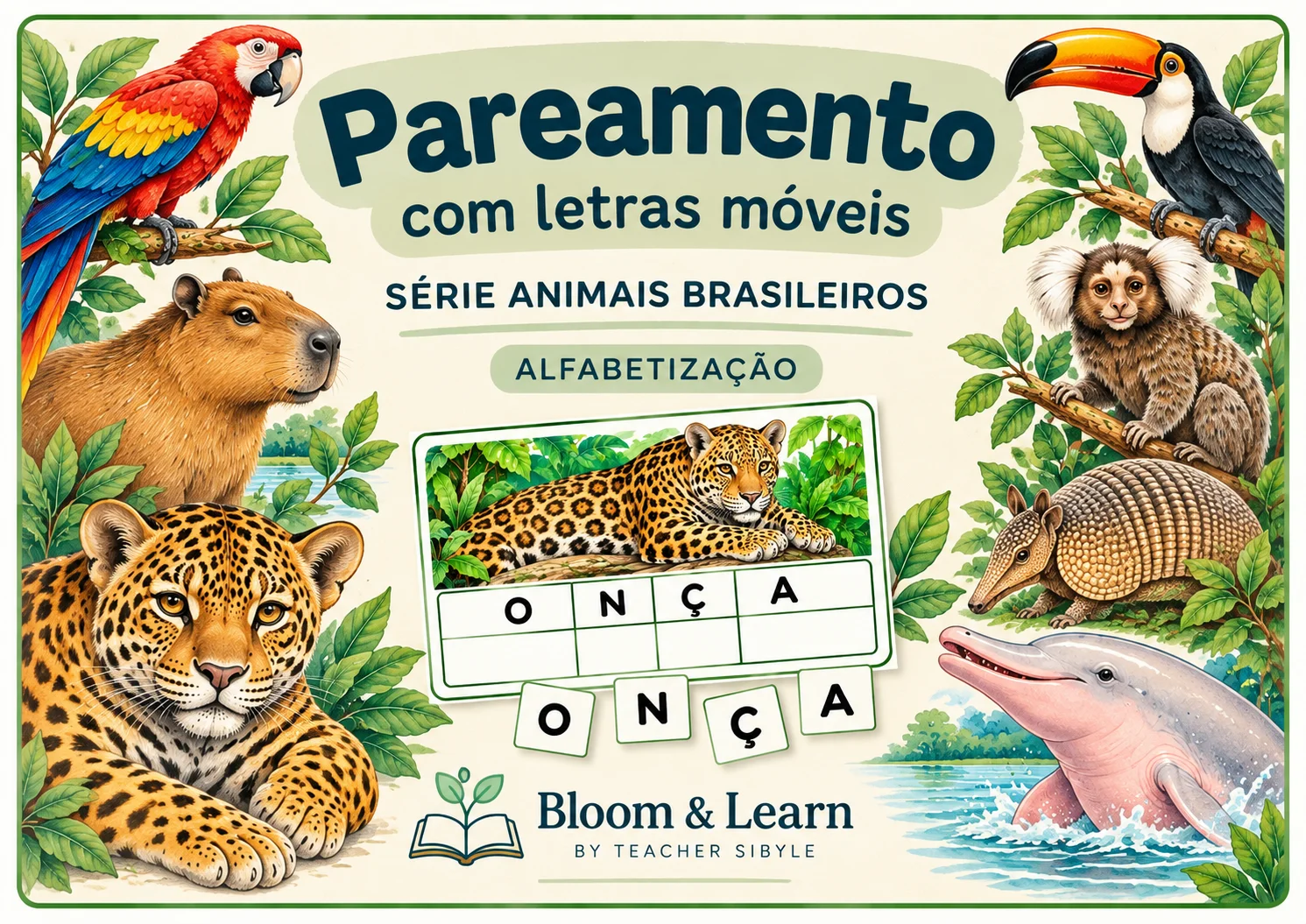 Forme palavras - Animais brasileiros/imagens em aquarela — amostra 1: O que você encontra neste material