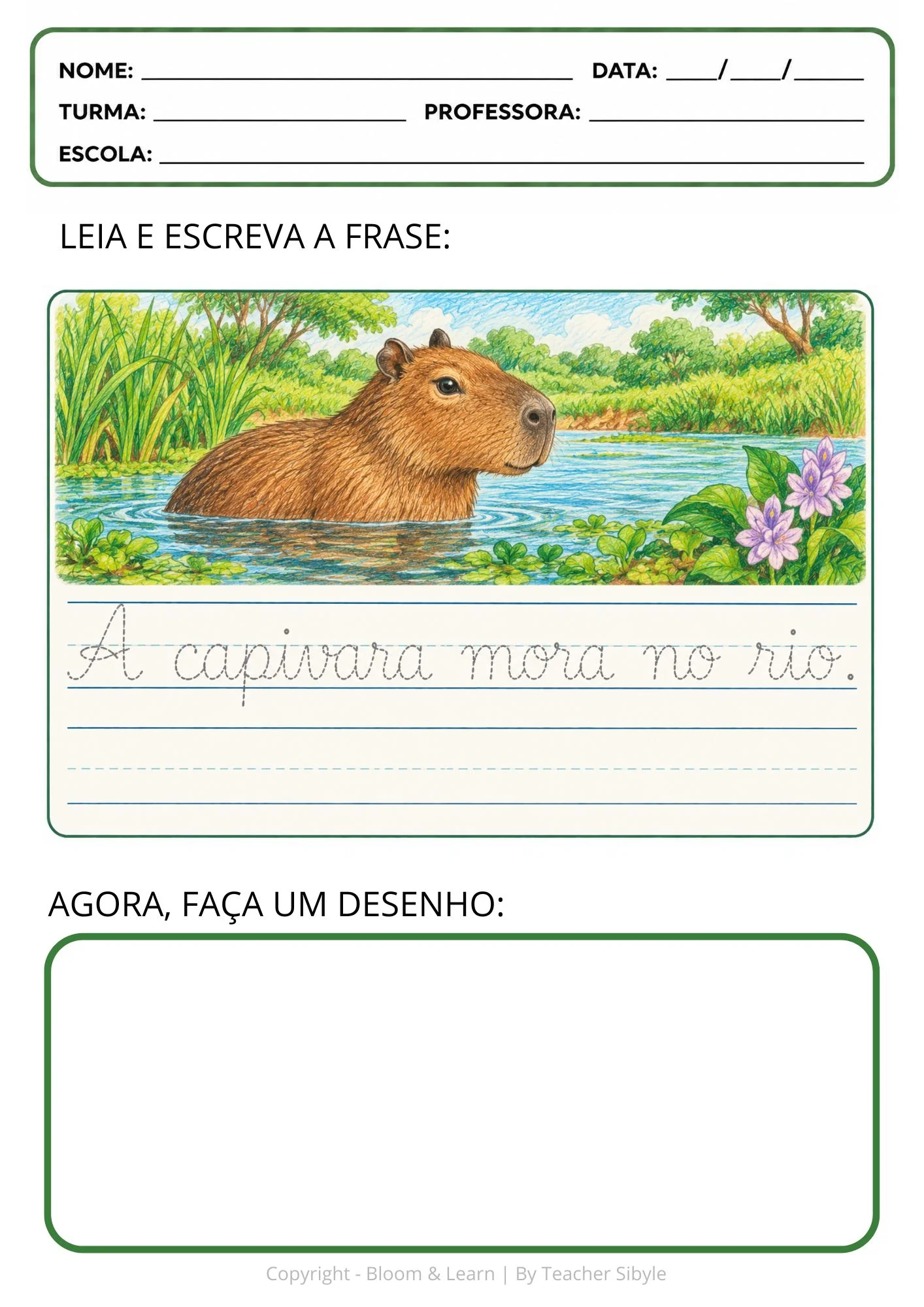 MÉTODO Letra Cursiva - FRASES - Série Animais Brasileiros — amostra 1: Pratique letra cursiva de forma divertida MÉTODO Letra Cursiva - FRASES - Série Animais Brasileiros — amostra 1: Pratique letra cursiva de forma divertida