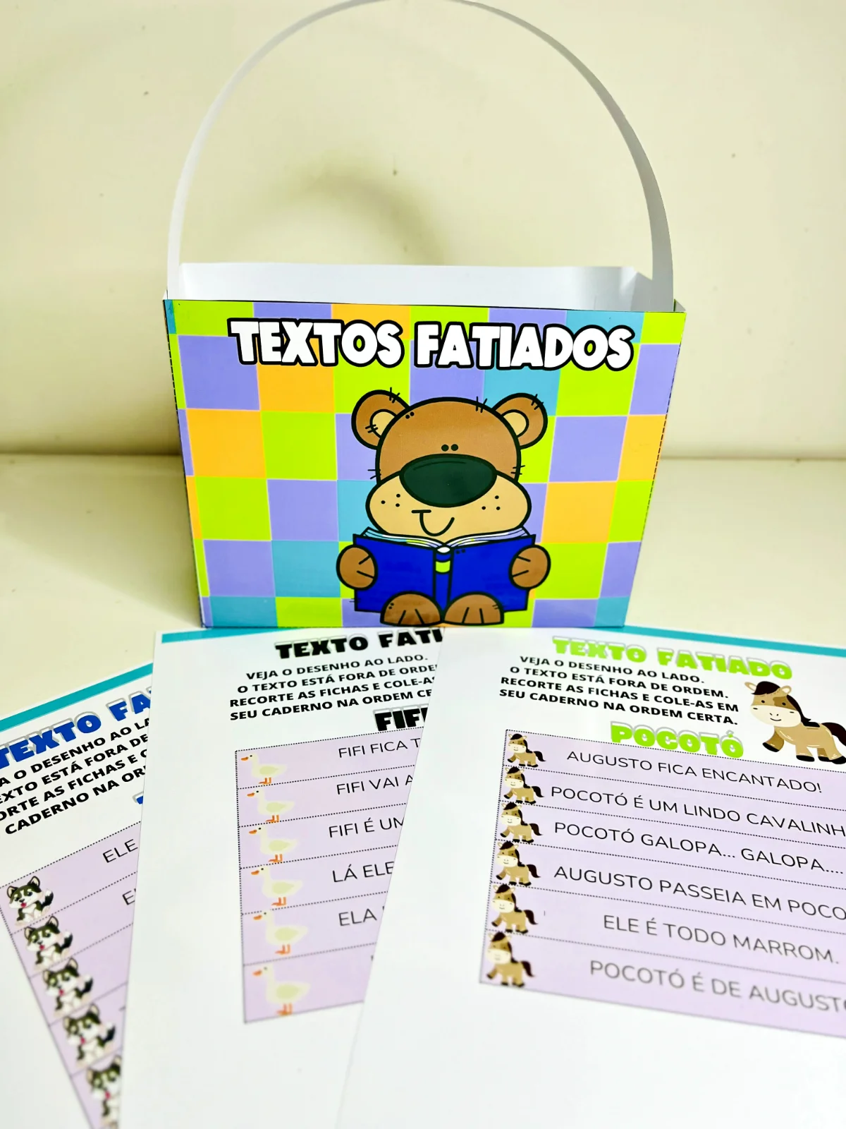 Frases Fatiadas: Atividade de Compreensão Leitora — amostra 1: Tiras de frases para recortar e reconstruir, desenvolvendo…