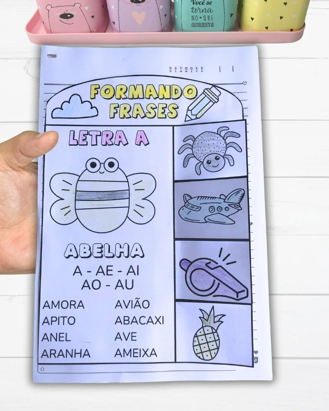 Frases Interativas com Sílabas Simples de A a Z para Educação Infantil — amostra 1: O que vem no material