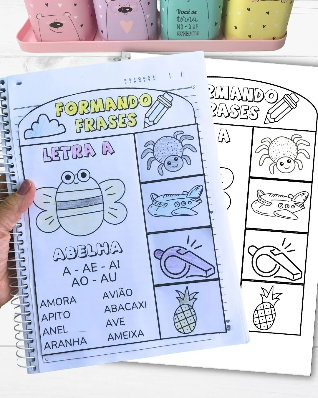 Frases Interativas com Sílabas Simples de A a Z para Educação Infantil — amostra 4: Formato e entrega