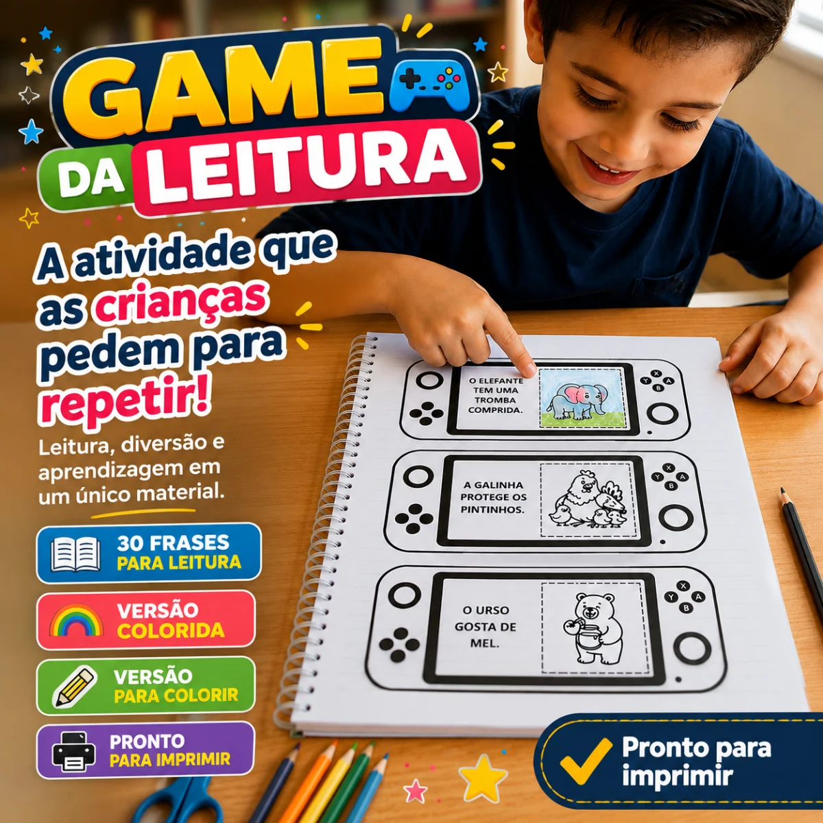 Game da Leitura - Recurso Interativo para Alfabetização + Bônus! — amostra 5: Transforme a alfabetização em uma experiência… Game da Leitura - Recurso Interativo para Alfabetização + Bônus! — amostra 5: Transforme a alfabetização em uma experiência…