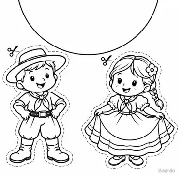 GAUCHINHOS DANÇANTES - Educação infantil — amostra 3: 🌿 Atividade especial de 20 de Setembro para colorir, recortar,…