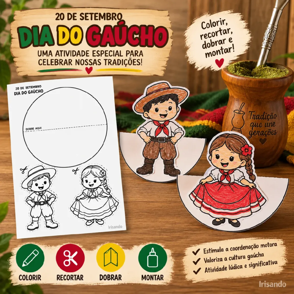 GAUCHINHOS DANÇANTES - Educação infantil — Matemática para Educação Infantil: 🌿 Atividade especial de 20 de Setembro para…