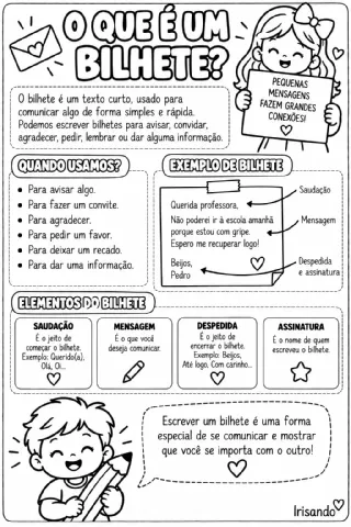 Gênero Textual: Bilhete — Ler, Compreender e Escrever — amostra 1: 📩 Gênero Textual: Bilhete é um material pedagógico…