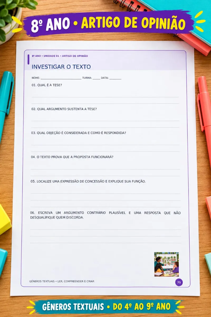 Gêneros Textuais – 4º ao 9º Ano | 121 Páginas PDF — amostra 2: Apostila de Gêneros Textuais do 4º ao 9º ano com 121…
