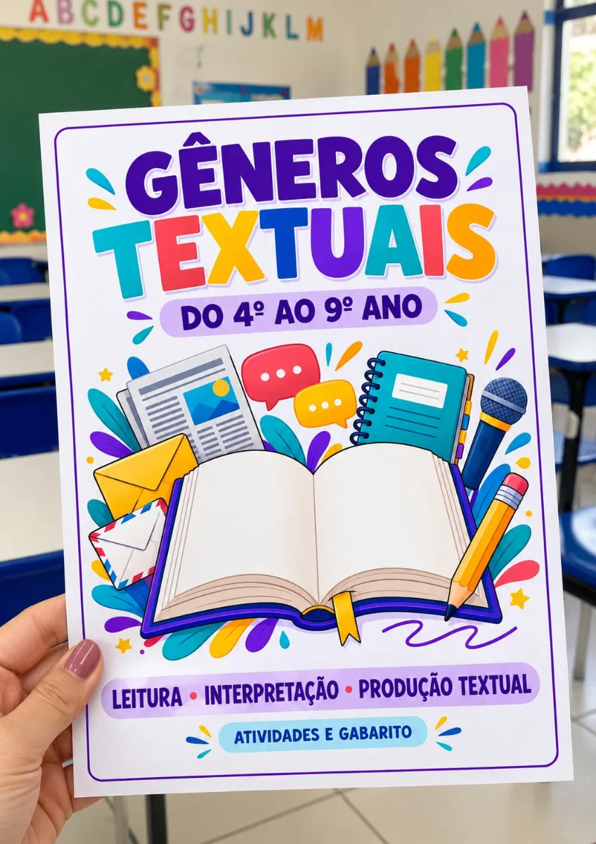 Gêneros Textuais – 4º ao 9º Ano | 121 Páginas PDF — amostra 6: Apostila de Gêneros Textuais do 4º ao 9º ano com 121…