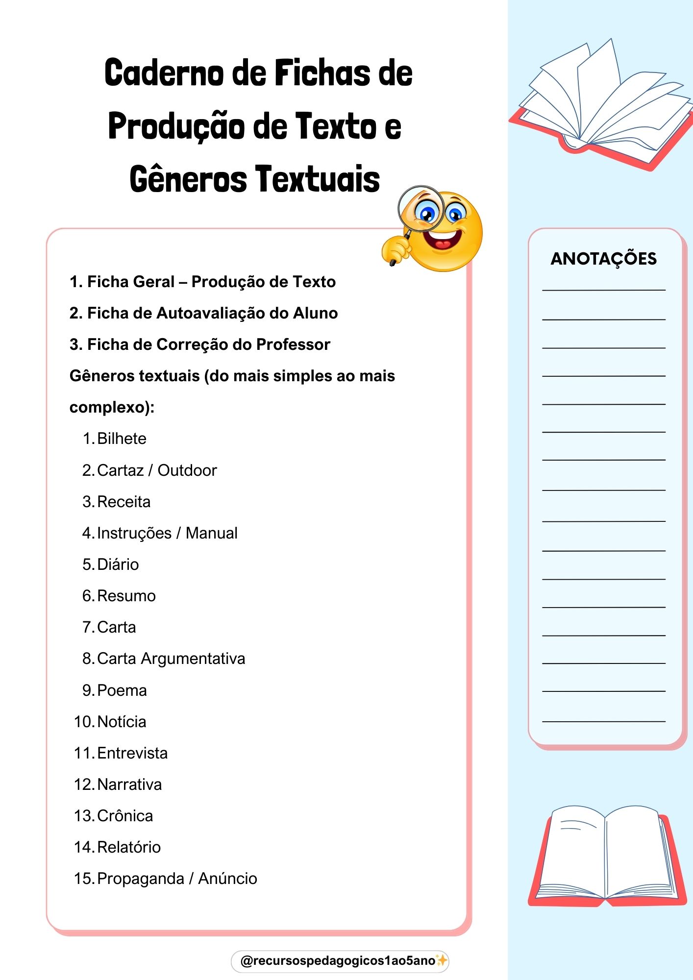 Gêneros Textuais & Fichas de Produção de Texto 4º e 5º ano + Livrinho – Material Pedagógico — amostra 1: O que vem no… Gêneros Textuais & Fichas de Produção de Texto 4º e 5º ano + Livrinho – Material Pedagógico — amostra 1: O que vem no…