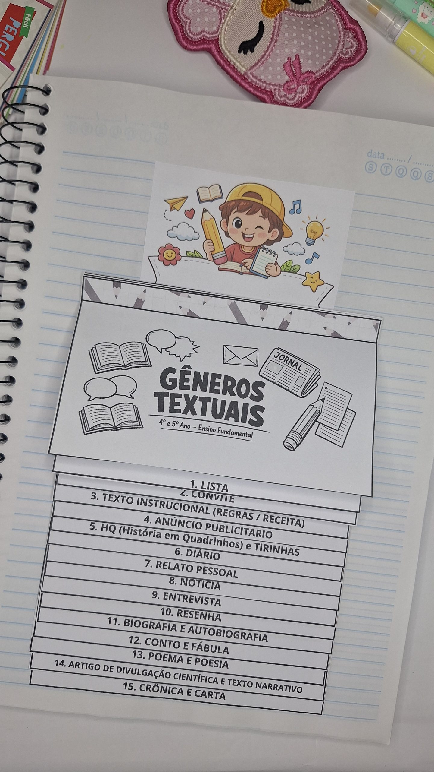 Gêneros Textuais & Fichas de Produção de Texto 4º e 5º ano + Livrinho – Material Pedagógico — capa do material