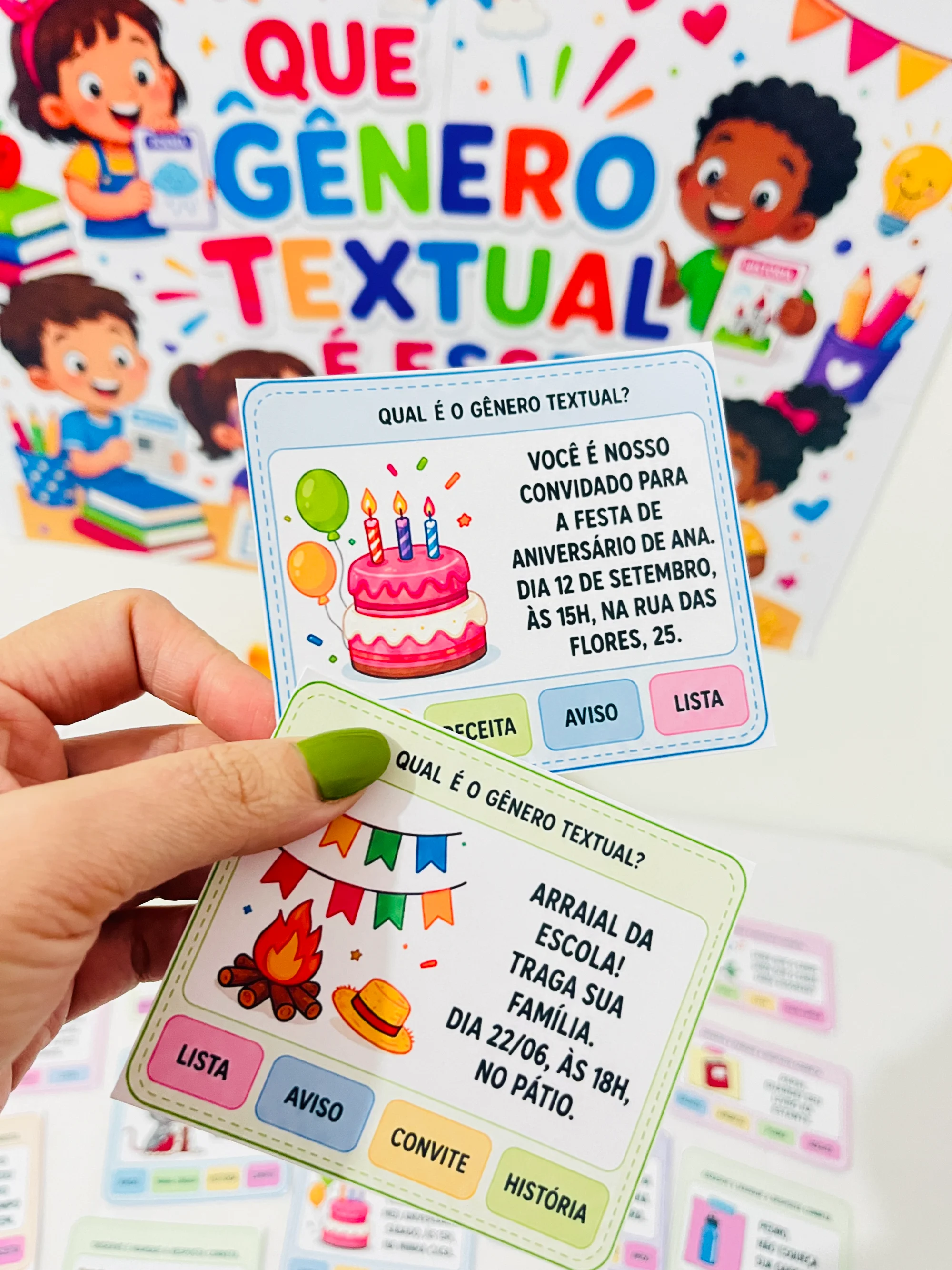 GÊNEROS TEXTUAIS – JOGO QUE GÊNERO TEXTUAL É ESSE? — Alfabetização para Todas as séries: Jogo de gêneros textuais com cards…