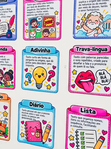 📚✨ GÊNEROS TEXTUAIS – RECURSO PEDAGÓGICO COMPLETO! ✨📚 — amostra 2: eixe suas aulas de Língua Portuguesa muito mais…