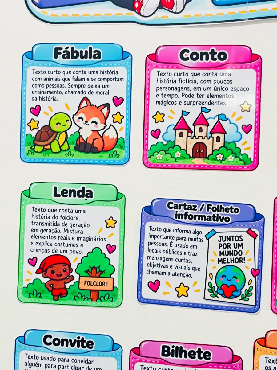 Gêneros Textuais - Recurso Pedagógico: Painel + Cards — amostra 7: Deixe suas aulas de Língua Portuguesa muito mais…