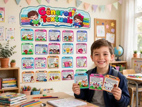 Gêneros Textuais - Recurso Pedagógico: Painel + Cards — capa do material