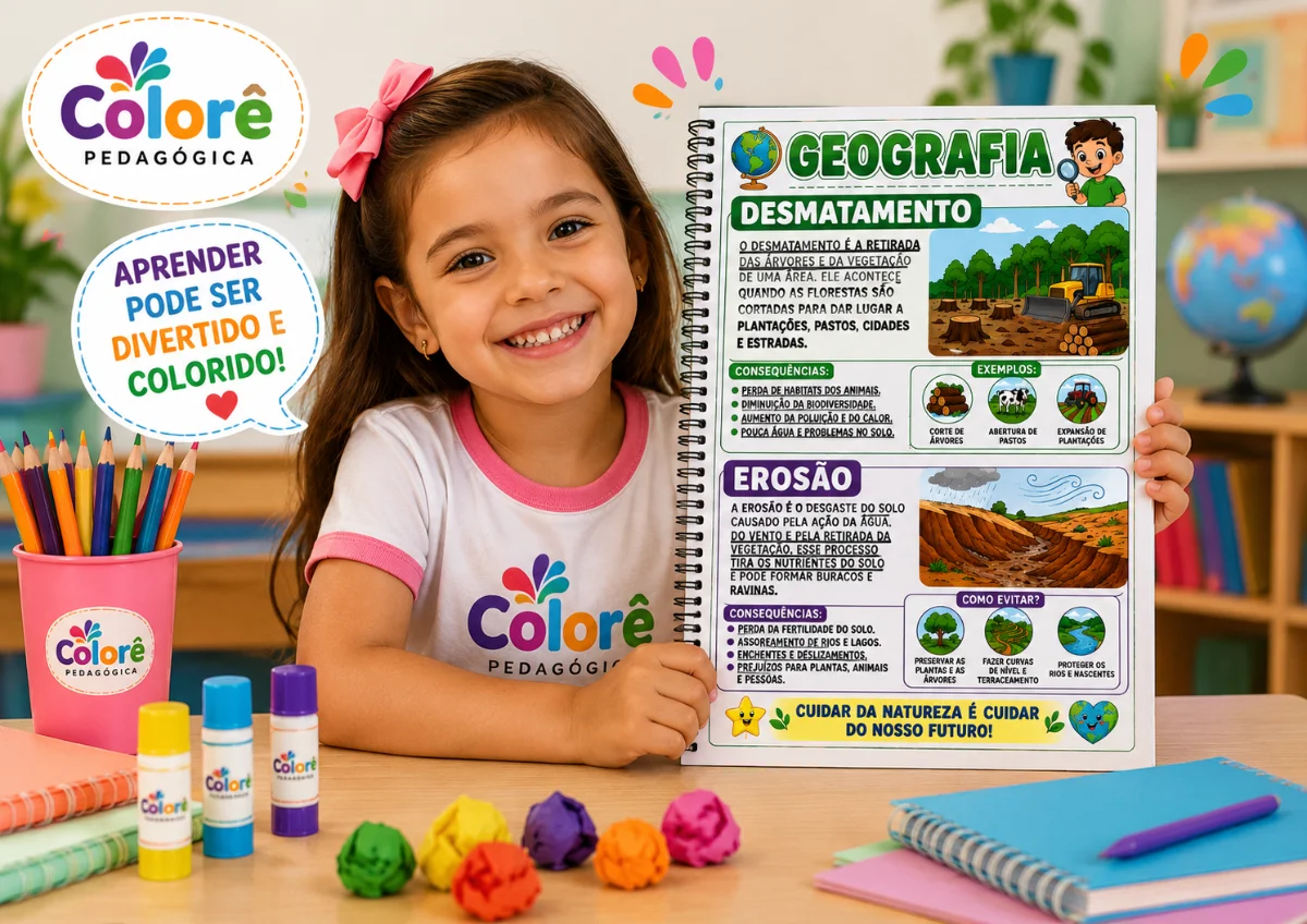 🌳🌎 GEOGRAFIA – DESMATAMENTO E EROSÃO 📚 — Geografia para Todas as séries: 🌳🌎 DESMATAMENTO E EROSÃO MATERIAL COM 1 FOLHA…
