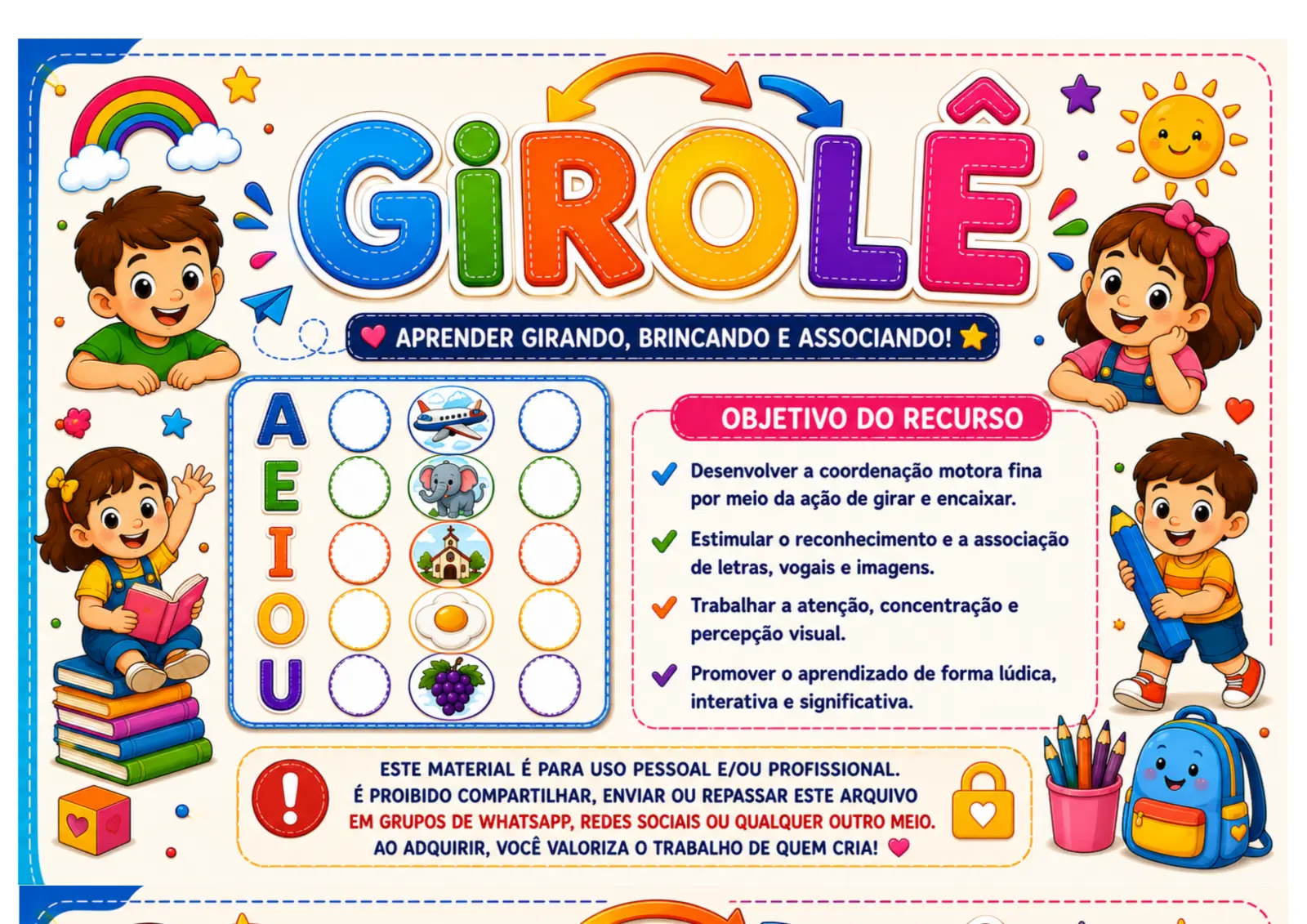 Girolê- Recurso lúdico para trabalhar padrões silabicos simples. — amostra 5: Recurso lúdico para trabalhar padrões…