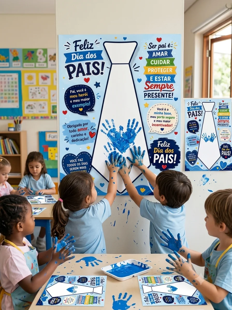 Gravata da Mãozinha Dia dos Pais em PDF | Painel Interativo e Lembrancinha Afetiva — Datas comemorativas para Educação…