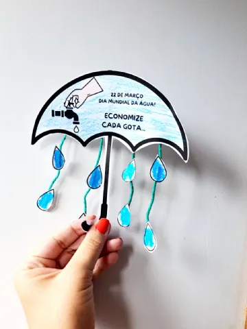 Guarda Chuva ( Dia da Água) – PDF para Imprimir — amostra 4: Atividade do Dia da Água Guarda-Chuva com Gotinhas Este…