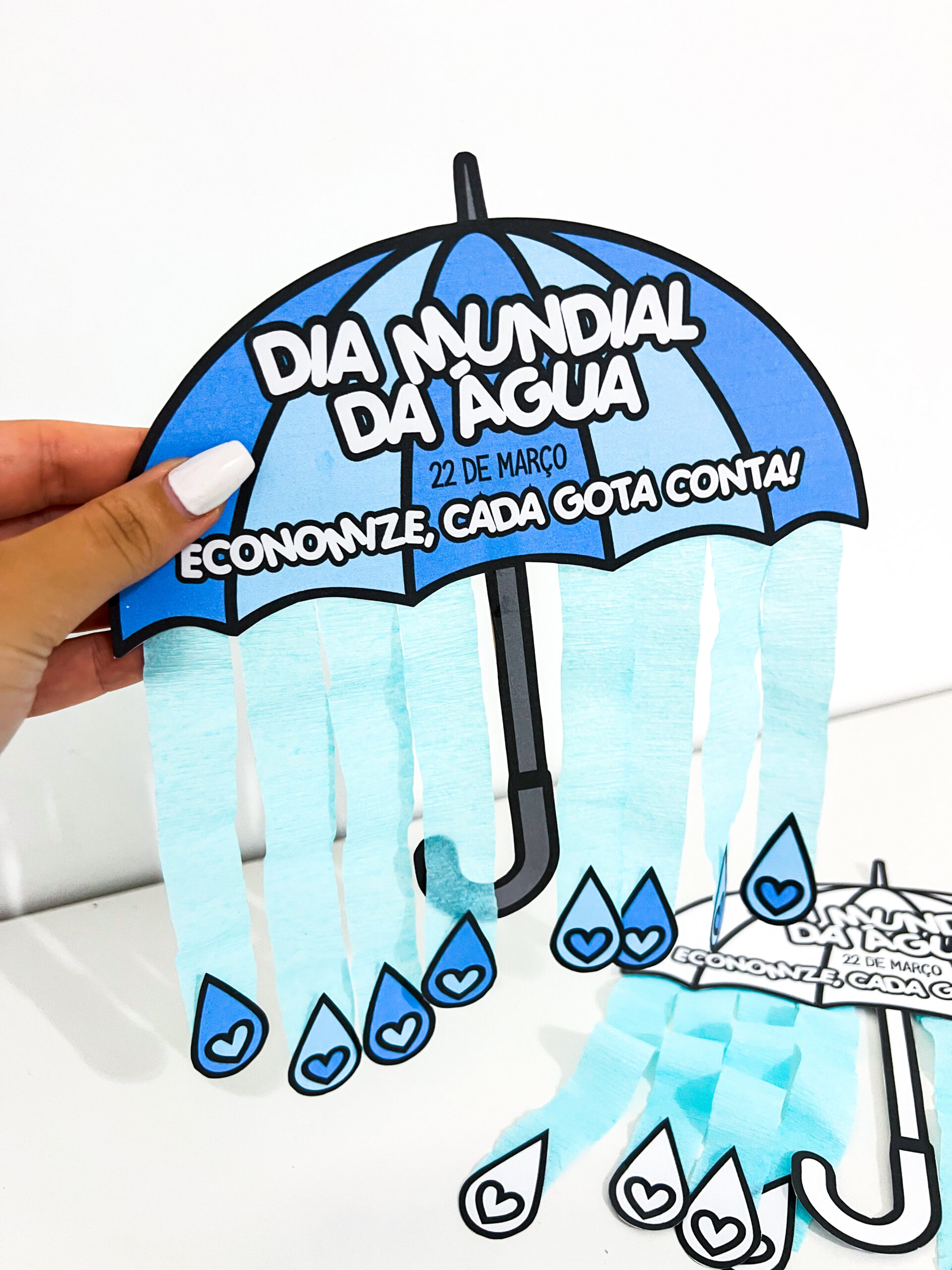 Guarda-chuvinha atividade lúdica dia da água – PDF para Imprimir — amostra 2: Formato e entrega
