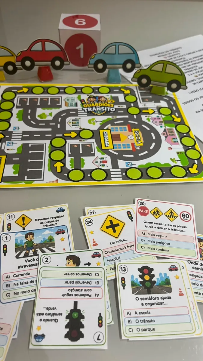 Guardiões do Trânsito - Jogo de Trilha: Ensino Fundamental — amostra 3: Um jogo pedagógico criado para transformar a…
