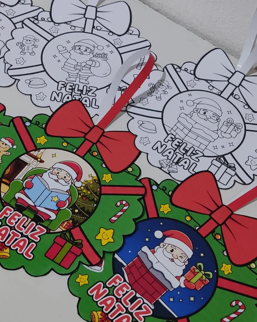 Guirlandas de Natal para Colorir e Montar em PDF — Datas comemorativas para Educação Infantil: Guirlandas de Natal em PDF,…