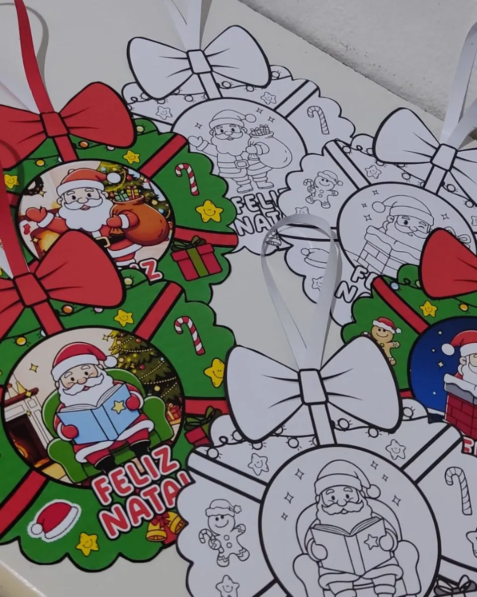 Guirlandas de Natal para Imprimir e Colorir em PDF — amostra 6: Guirlandas de Natal em PDF para imprimir e colorir