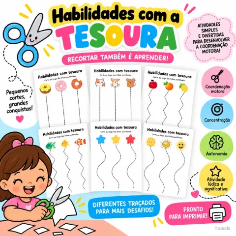 ✂️ HABILIDADES COM A TESOURA |EDUCAÇÃO INFANTIL — amostra 2: Recortar também é aprender