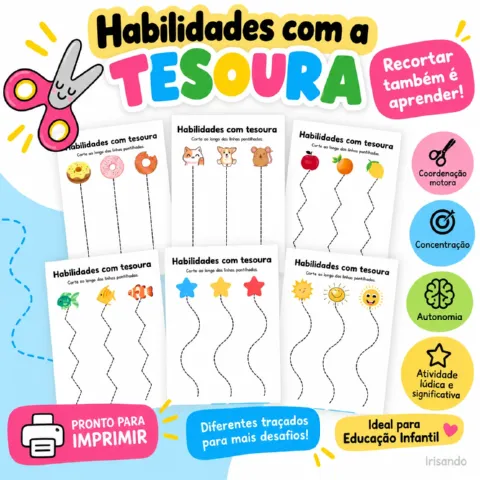 ✂️ HABILIDADES COM A TESOURA |EDUCAÇÃO INFANTIL — capa do material