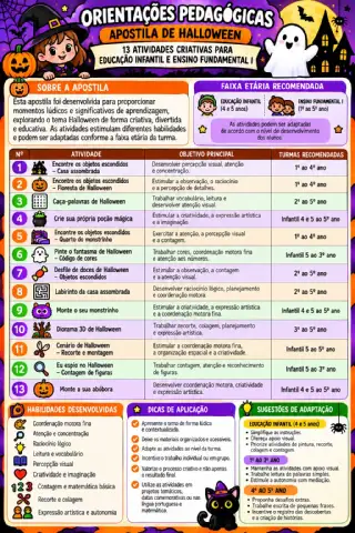 Halloween – 13 Atividades Criativas para Ed. Infantil e E. Fund. I — amostra 3: 13 Atividades Criativas foi desenvolvida…