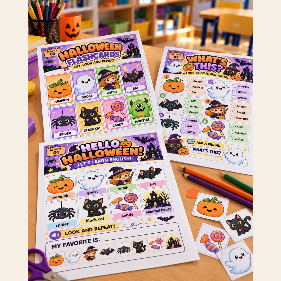 Halloween: Atividades de Inglês para Educação Infantil e Anos Iniciais — capa do material