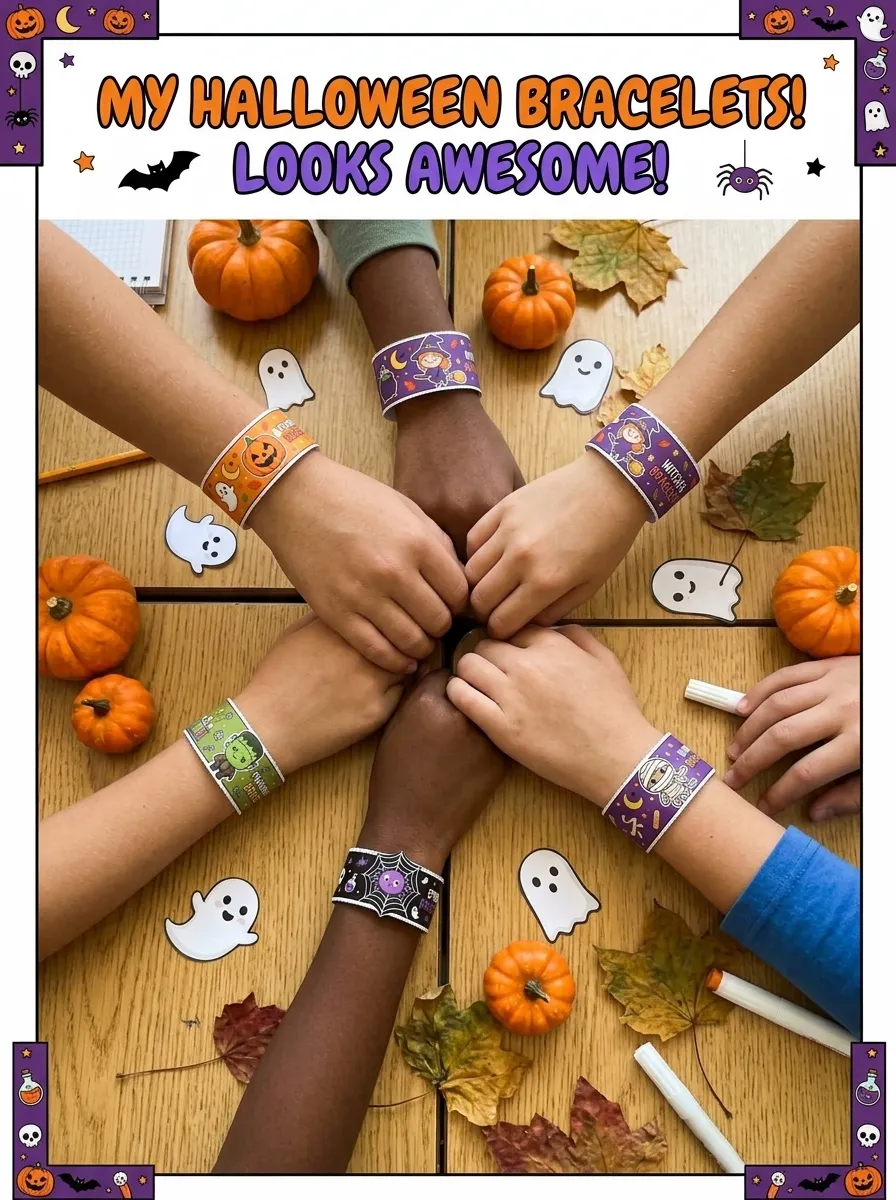 Halloween Bracelets – Atividade de Recorte 1º a 5º ano Pdf — Atividades para Ensino Fundamental I (1º–5º): Pulseiras de…