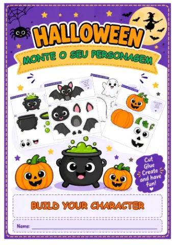 🎃 HALLOWEEN CRIATIVO – MONTE SEU PERSONAGEM! — capa do material