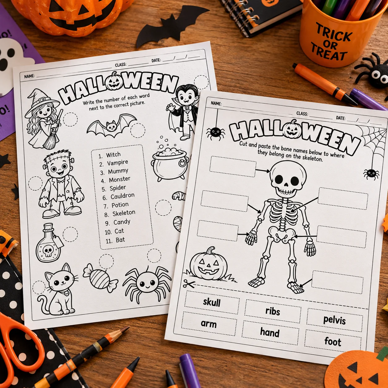 Halloween em Inglês: 15 Atividades para Imprimir e Aprender — amostra 2: 15 atividades de Halloween em inglês para imprimir…
