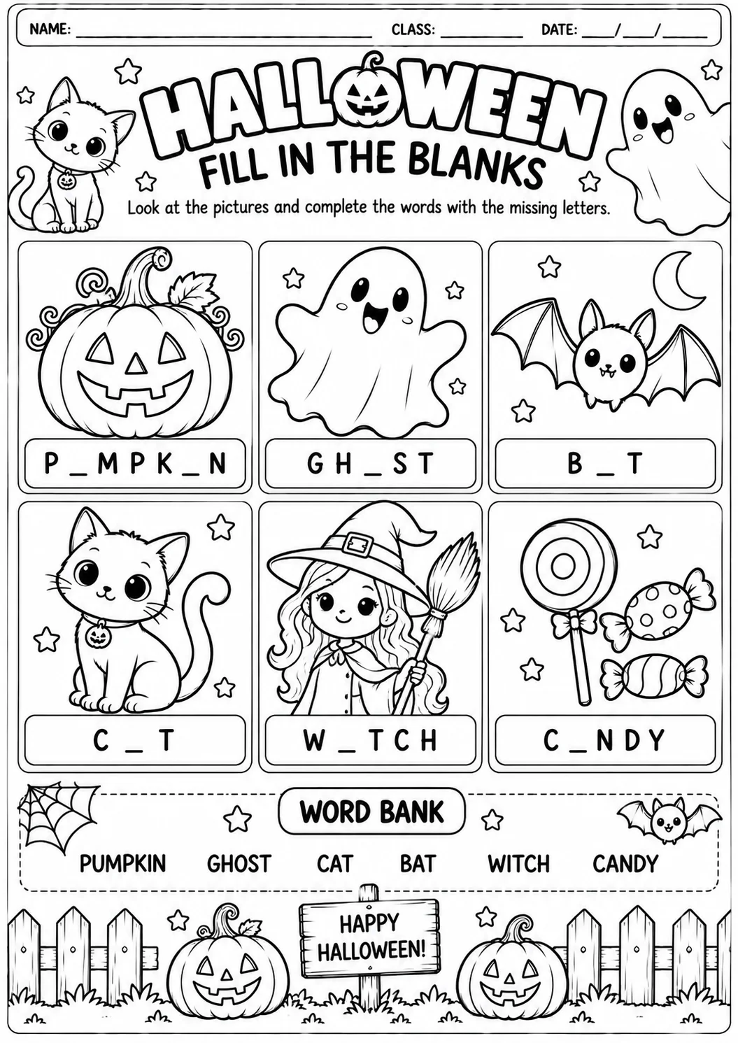 Halloween em Inglês: 15 Atividades para Imprimir e Aprender — amostra 5: 15 atividades de Halloween em inglês para imprimir…