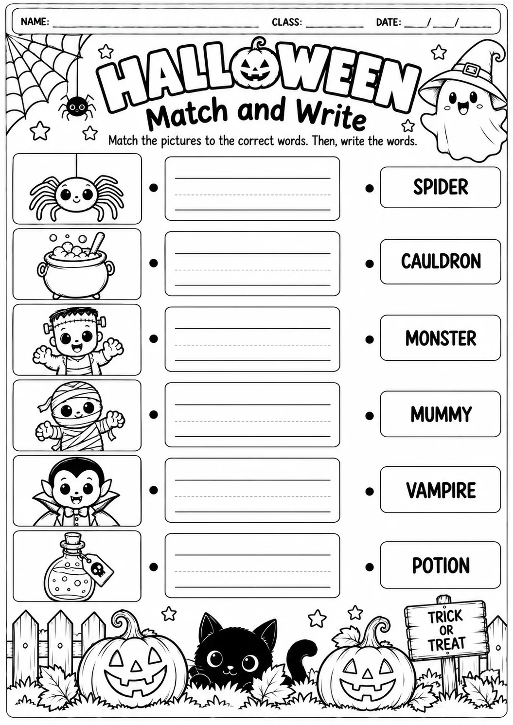 Halloween em Inglês: 15 Atividades para Imprimir e Aprender — amostra 6: 15 atividades de Halloween em inglês para imprimir…