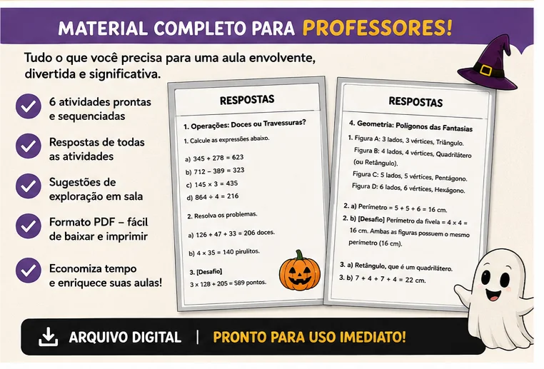 Halloween Matemático: 4 Atividades de Matemática para o 5º Ano — amostra 2: O que você encontrará neste material?