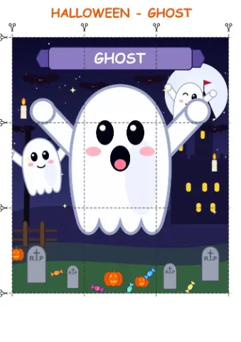 Halloween Quebra-cabeças de Recorte, Montagem e Colagem Pdf — amostra 4: 👻 Halloween 9 Quebra-cabeças Recorte e montagem