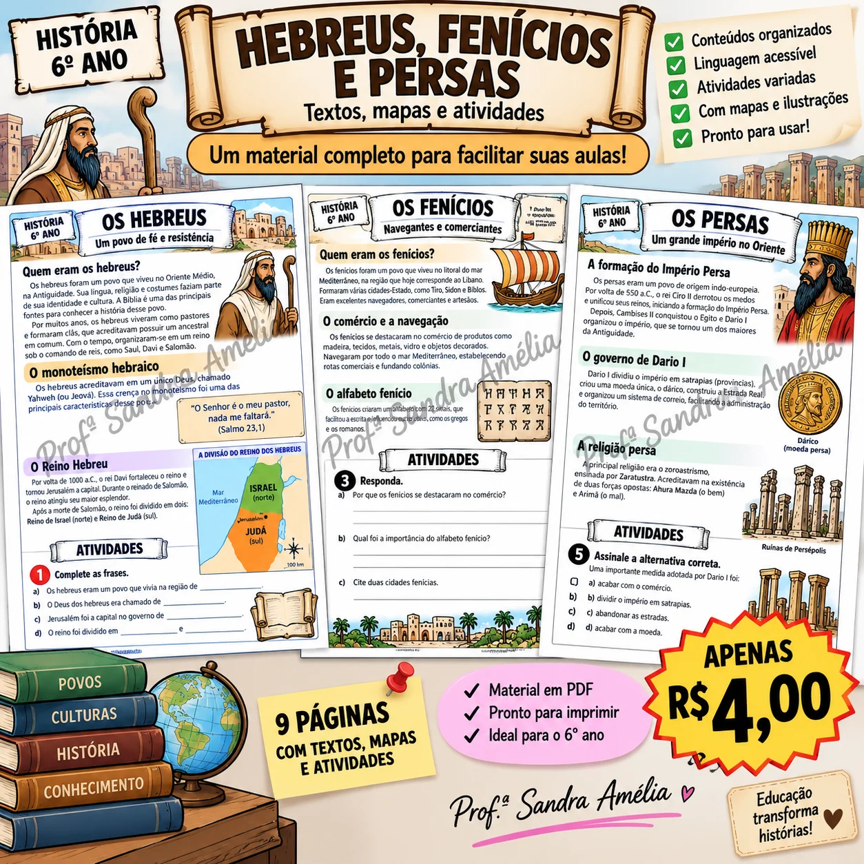 Hebreus, Fenícios e Persas – Material Pedagógico — História para Fundamental II (6º–9º): Material pedagógico de História…