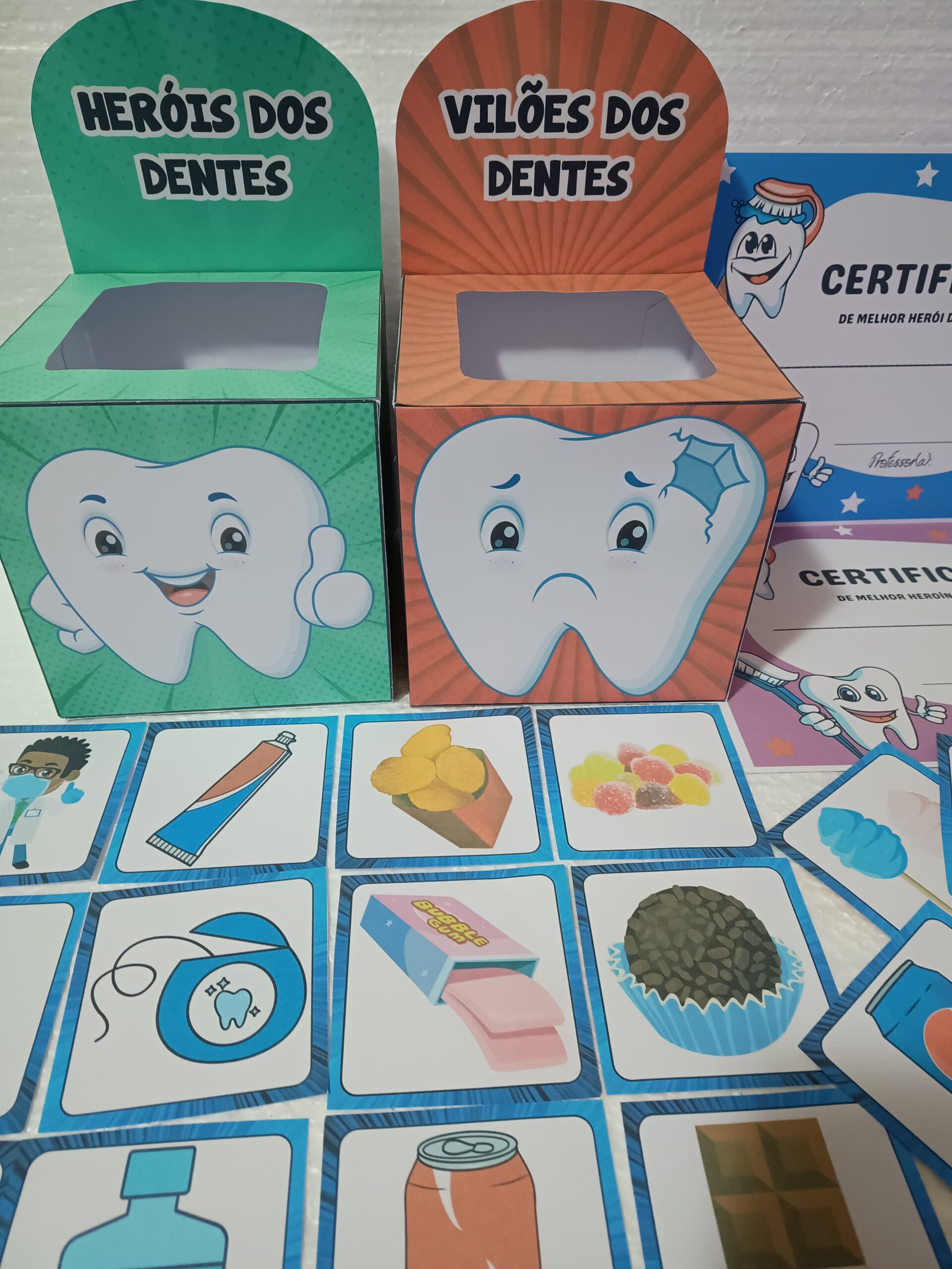 Heróis e vilões dos dentes - história na caixinha – PDF para Imprimir — amostra 3: HERÓIS E VILÕES DOS DENTES - HISTÓRIA NA…