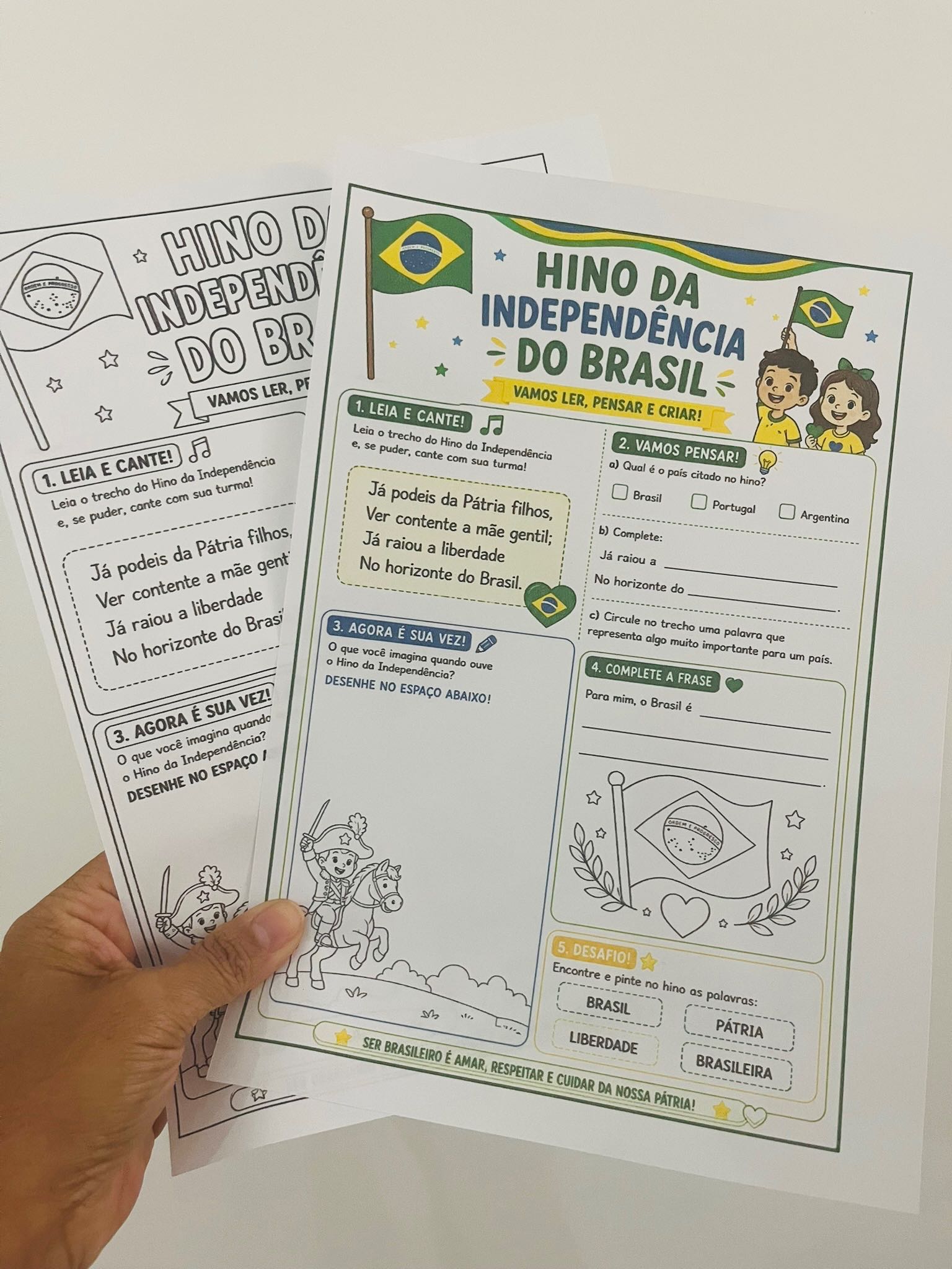 Hino da Independência e Símbolos Nacionais do Brasil: Atividades — amostra 3: Explore o Hino e os Símbolos Nacionais do…