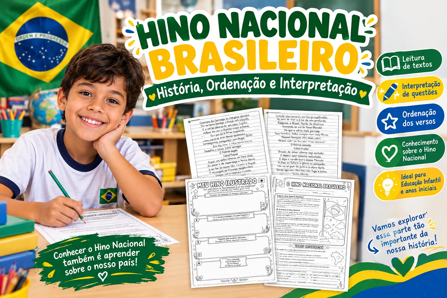 Hino Nacional Brasileiro: História, Ordenação e Interpretação — capa do material