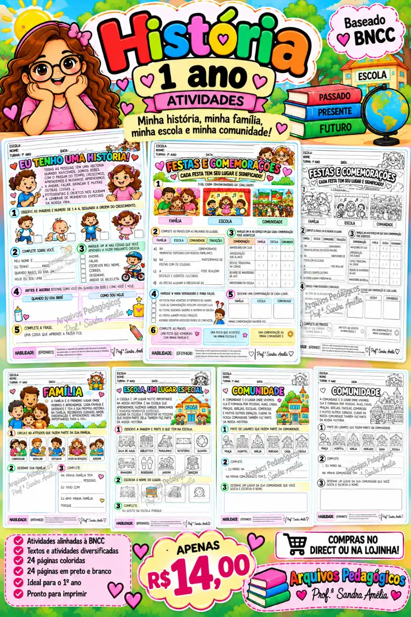 HISTÓRIA – 1º ANO DO ENSINO FUNDAMENTAL — Atividades para 1º ano: UM MATERIAL COMPLETO PARA APRENDER HISTÓRIA DE FORMA…