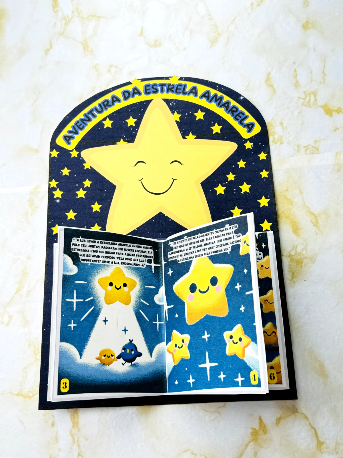 História - As Aventuras da Estrela Amarela — amostra 1: "🌟💛 A Aventura da Estrela Amarela é uma história especial que…