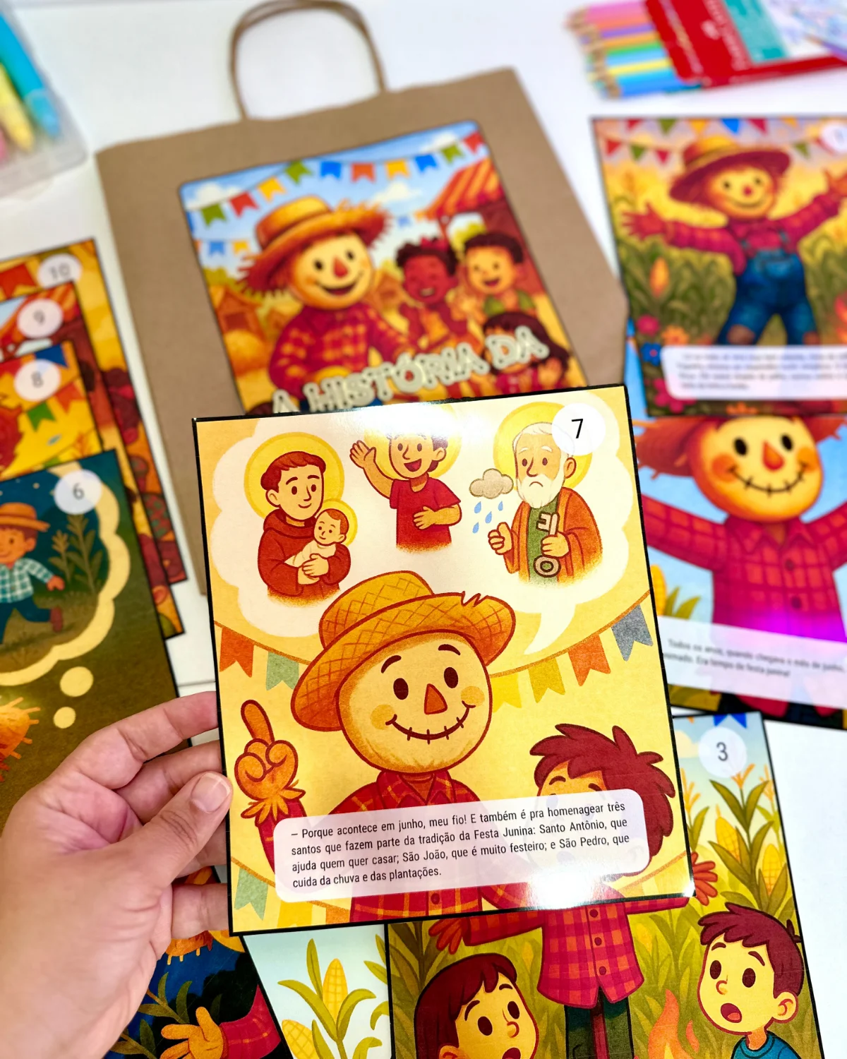História da Festa Junina na Sacola – PDF para Imprimir — amostra 5: Um recurso lúdico e encantador para trabalhar a…